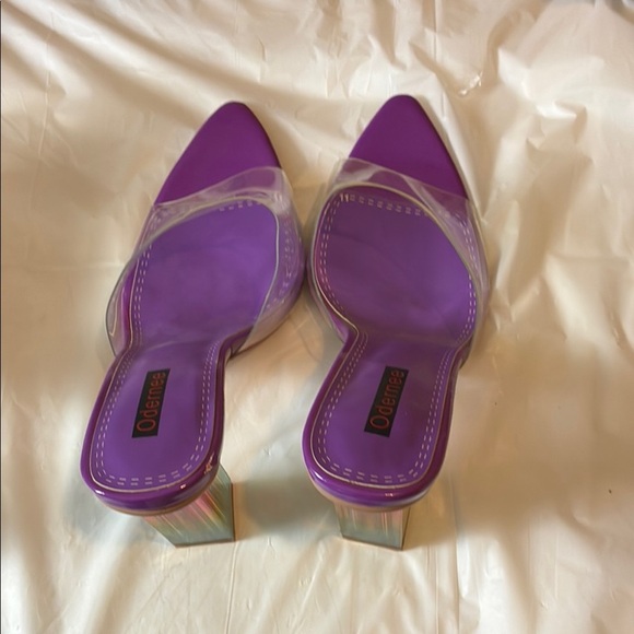 Vibrant Purple Heels with Transparent Design - Picture 6 of 9